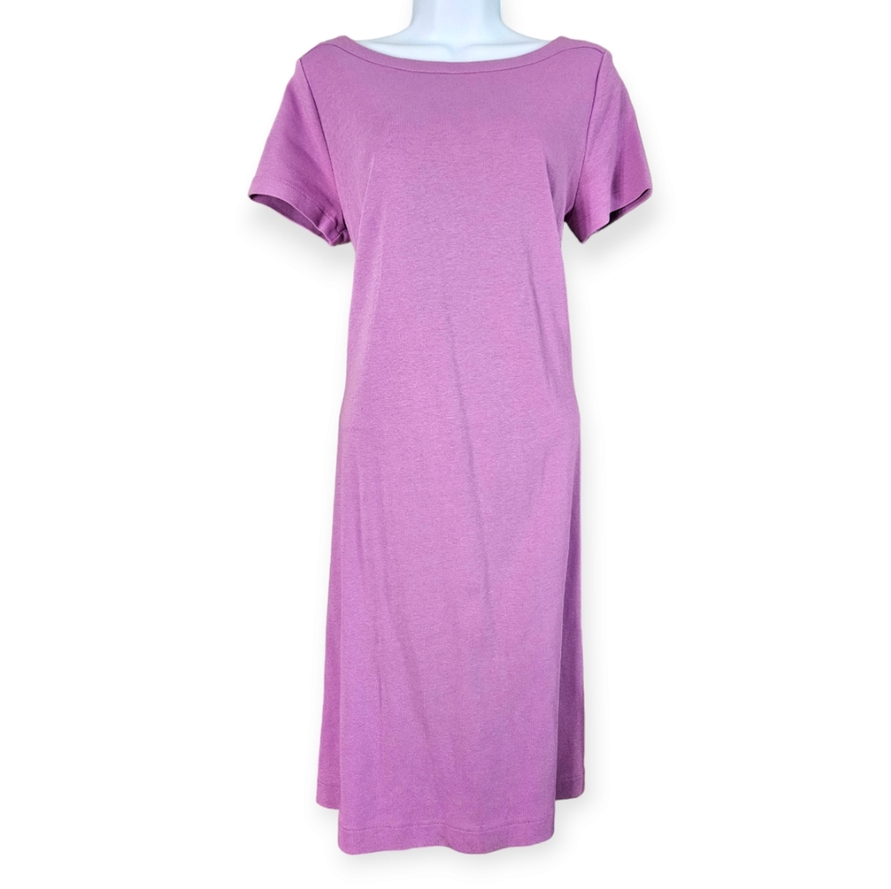 NWOT Talbots pink purple lavender cotton T-shirt shift dress Womens Medi…